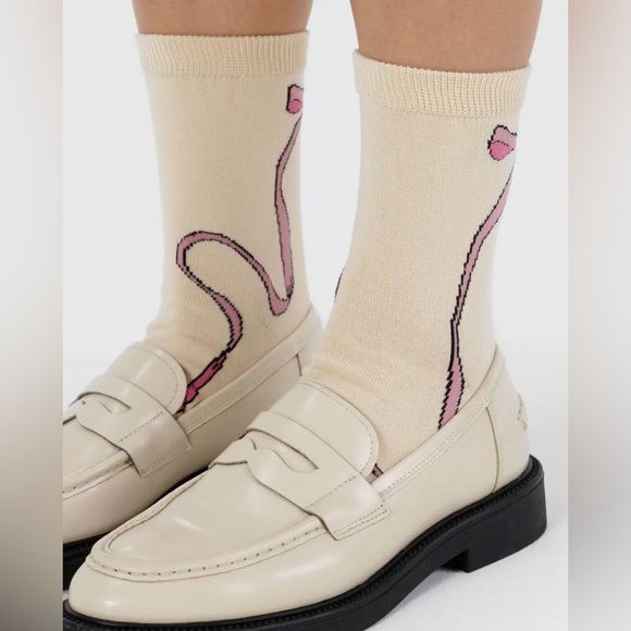 BAGGU Crew Sock- Pink Bow - Picture 4 of 4